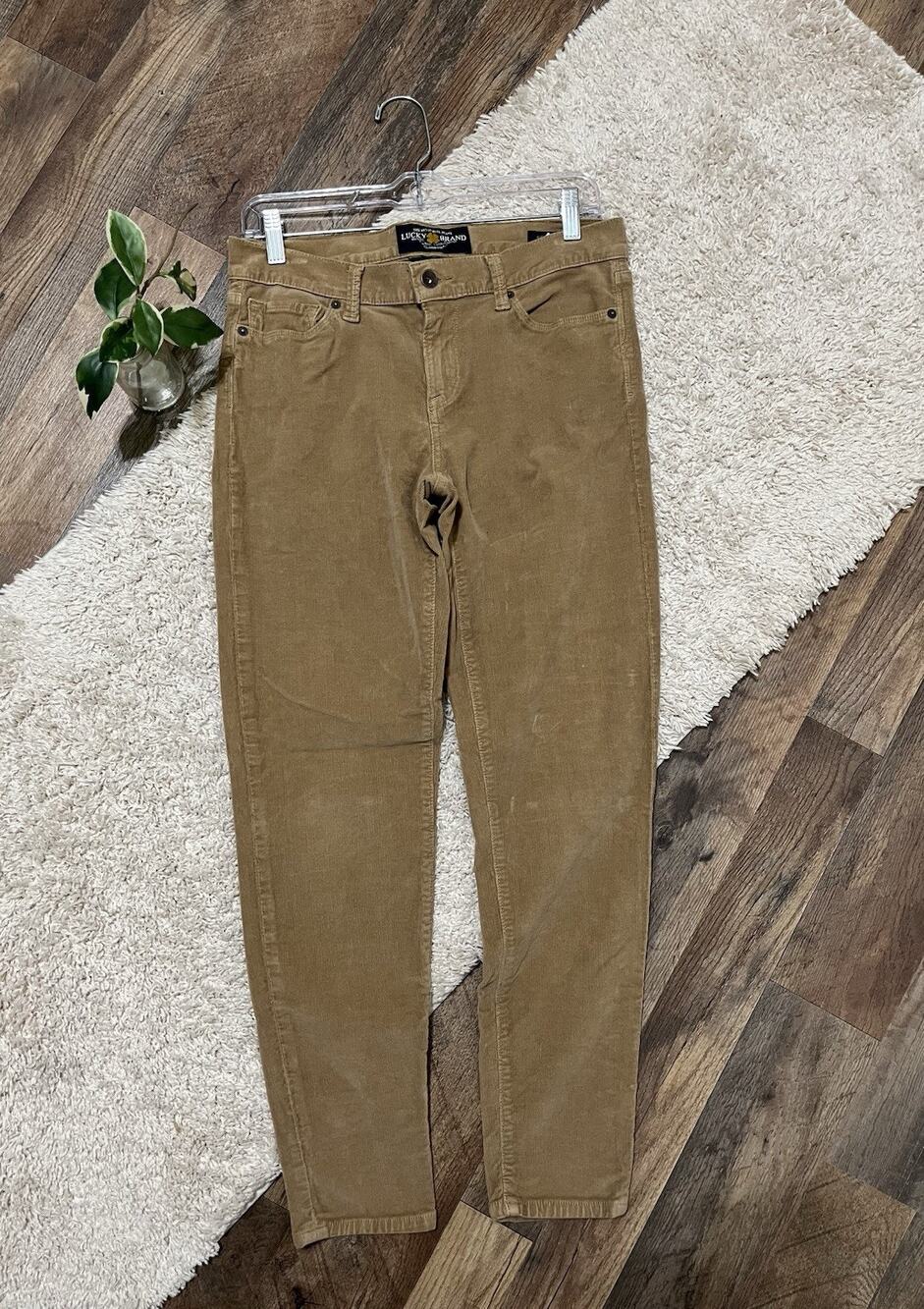 Lucky Brand Size 6 / 28 Brown Corduroy Mid-Rise Sofia Skinny Jeans